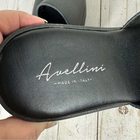Avellini Made in Italy Black Leather Slide Sandals 40 - Picture 7 of 9